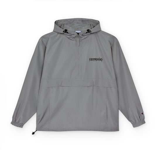 Light Blue Packable Anorak Jacket — Champion Windbreaker Pullover