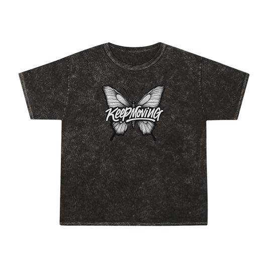 Keep Moving Butterfly Mineral Wash T-Shirt — Inspirational Graphic Tee