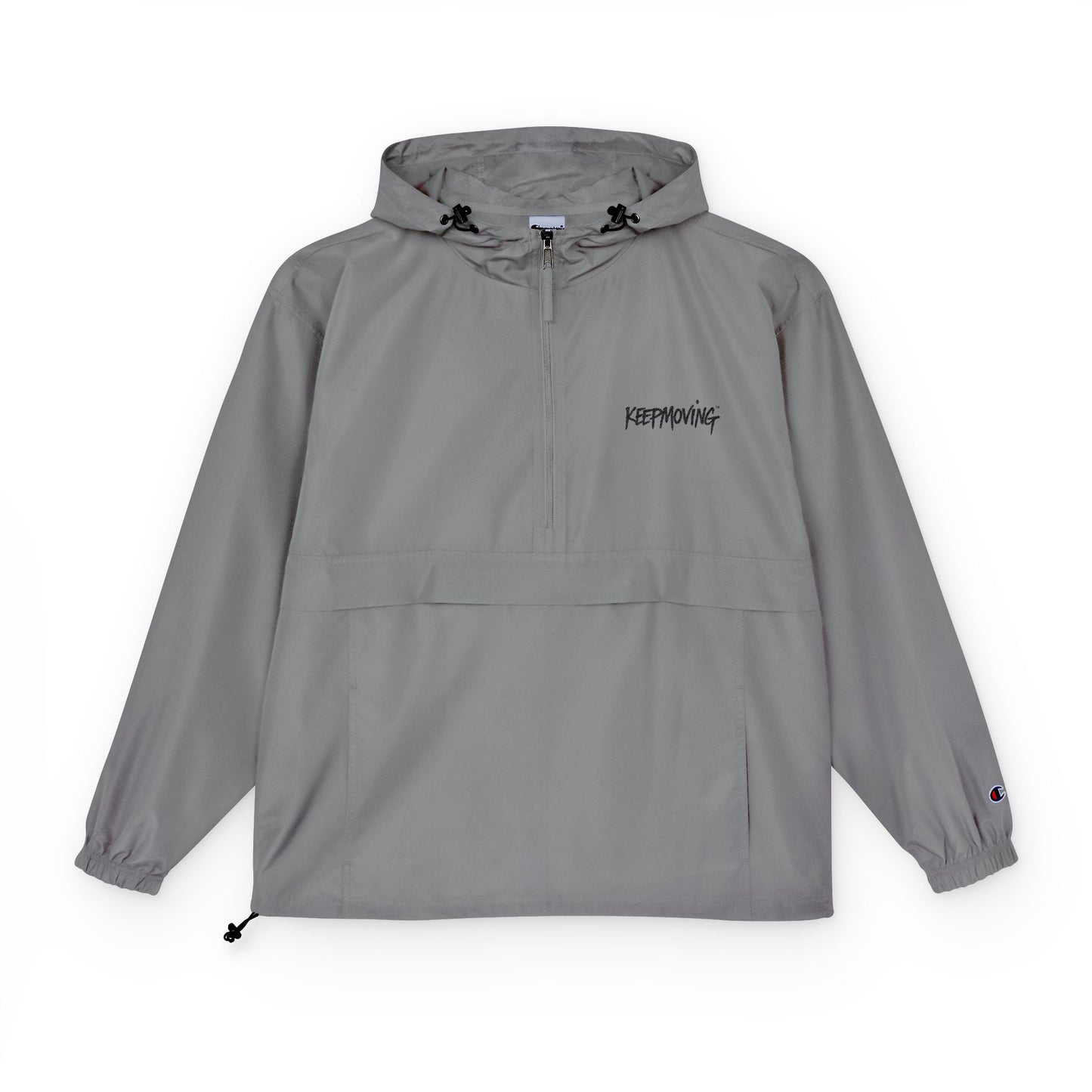 Light Blue Packable Anorak Jacket — Champion Windbreaker Pullover