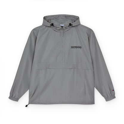 Light Blue Packable Anorak Jacket — Champion Windbreaker Pullover