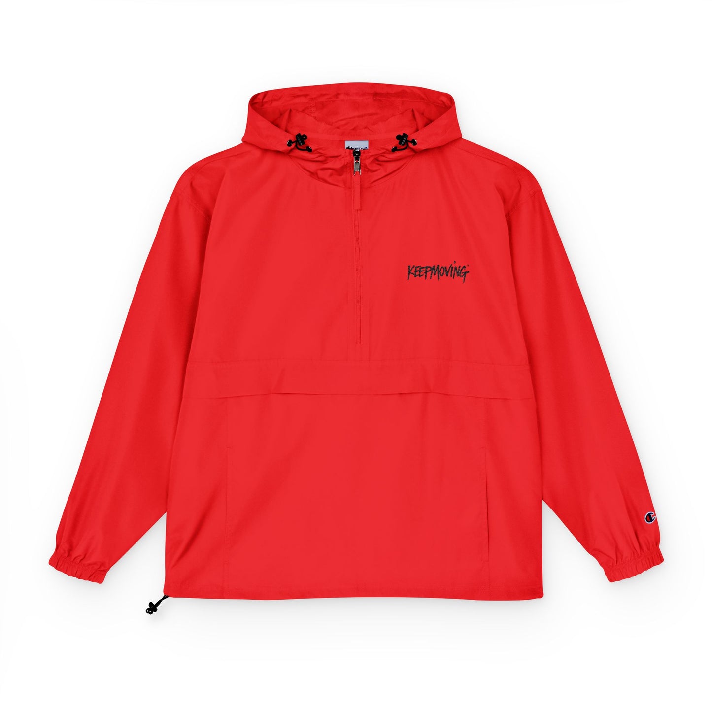Light Blue Packable Anorak Jacket — Champion Windbreaker Pullover